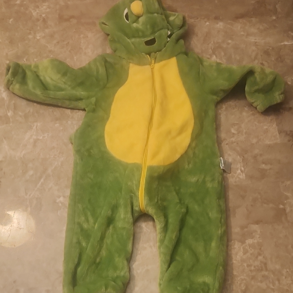 Plush Green Dinosaur Costume for Kids